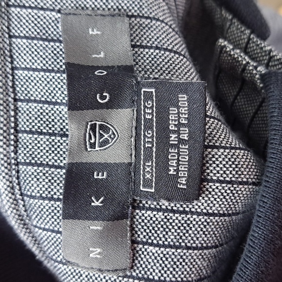 Nike Golf ribbed Men's 2XL black and gray casual outdoors preppy golf polo shirt - Picture 5 of 5